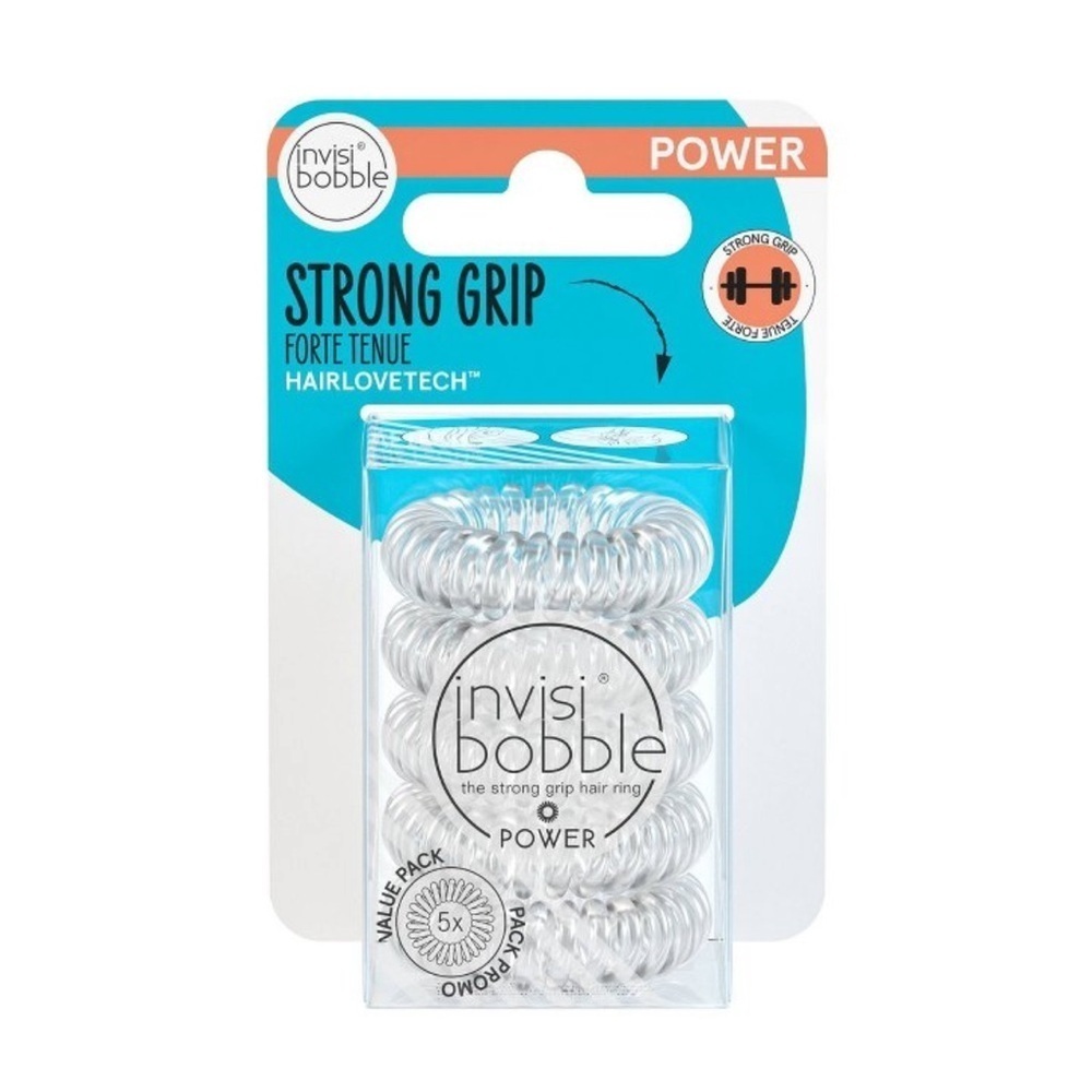 invisibobble Power Multipack - Crystal Clear - 5pk new